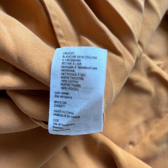 COS Mustard Ochre Midi Twill Knit Dress - Picture 13 of 13